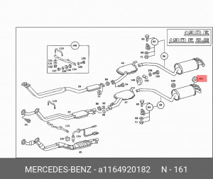 Резинка крепления глушителя A 116 492 01 82 MERCEDES BENZ