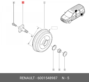 Цапфа ступицы колеса 6001548987 RENAULT