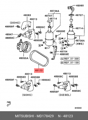 Ремень приводной MD178429 MITSUBISHI