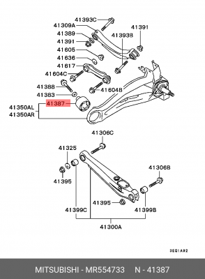 Втулка рычага подвески MR554733 MITSUBISHI