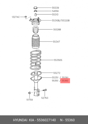 Амортизатор подвески 5536027140 HYUNDAI KIA