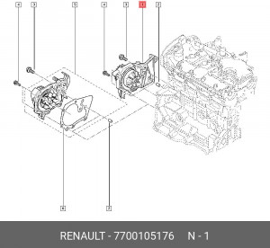 Насос - помпа системы охлаждения ДВС 7700105176 RENAULT
