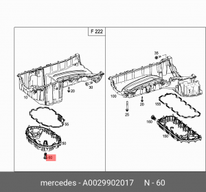 Пробка слива масла A  0029902017 MERCEDES BENZ