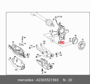 Сайлентблок A 230 352 15 65 MERCEDES BENZ