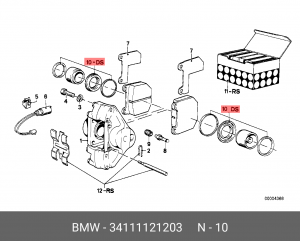 Суппорт тормозной (ремкомплект) 34 11 1 121 203 BMW