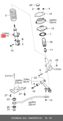 Амортизатор подвески 54650FD101 HYUNDAI KIA