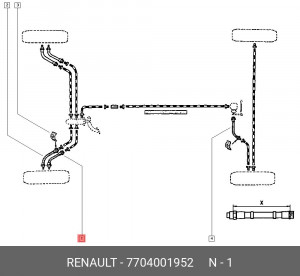 Шланг тормозной 7704001952 RENAULT