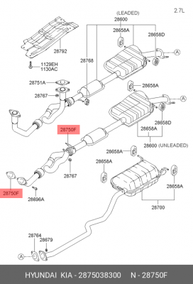Прокладка системы выпуска ОГ 2875038300 HYUNDAI KIA