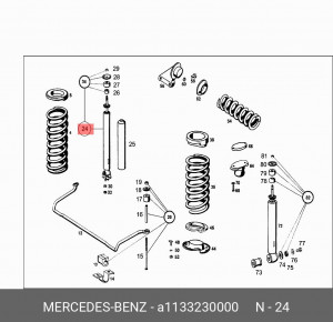 Амортизатор подвески A1133230000 MERCEDES BENZ