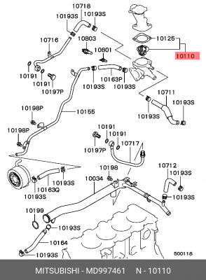 Термостат системы охлаждения с корпусом MD997461 MITSUBISHI