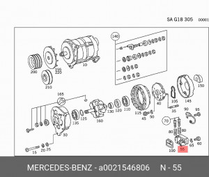 Реле регулятор напряжения генератора A0021546806 MERCEDES BENZ