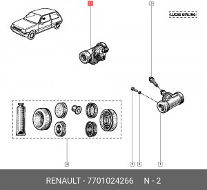 Цилиндр тормозной рабочий 7701024266 RENAULT