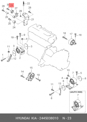 Ролик ремня ГРМ 2445038010 HYUNDAI KIA