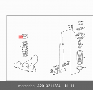 Подушка пружины подвески A 201 321 12 84 MERCEDES BENZ