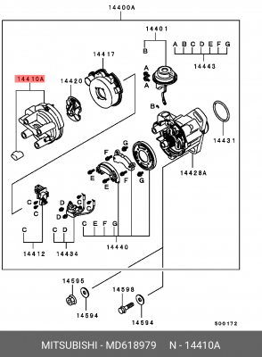 Крышка распределителя зажигания MD618979 MITSUBISHI