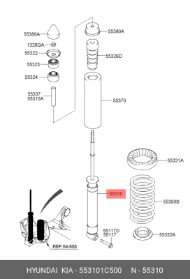 Амортизатор подвески 55310-1C500 HYUNDAI KIA