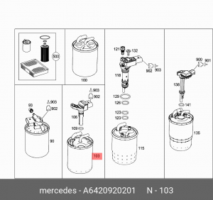 Фильтр топливный A 642 092 02 01 MERCEDES BENZ