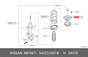 Опора амортизатора подвески 54320-JG01B NISSAN