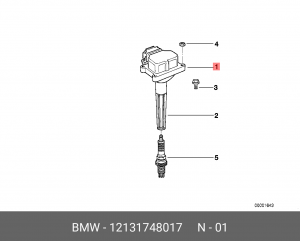 Катушка зажигания 12 13 1 748 017 BMW