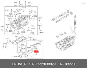 Датчик температуры охлаждающей жидкости 3922038020 HYUNDAI KIA