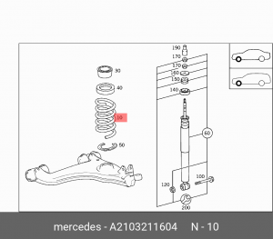 Пружина подвески A2103211604 MERCEDES BENZ