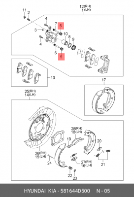 Пыльник направляющей суппорта 581644D500 HYUNDAI KIA
