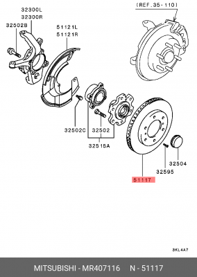Диск тормозной MR407116 MITSUBISHI