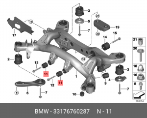 Сайлентблок задней балки 33 17 6 760 287 BMW