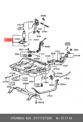 Насос электрический топливной системы 31111-37200 HYUNDAI KIA
