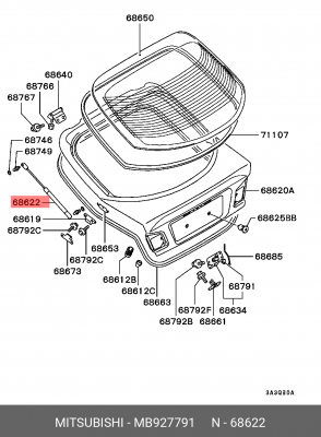 Пружина крышки багажника MB927791 MITSUBISHI