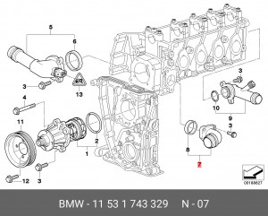 Фланец 11 53 1 743 329 BMW