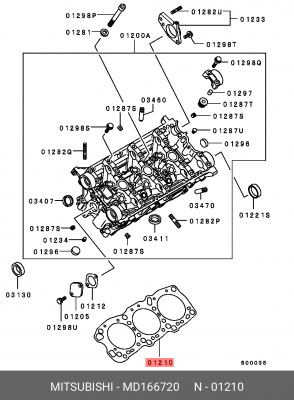 Прокладка ГБЦ MD166720 MITSUBISHI
