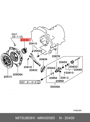 Подшипник выжимной сцепления MR430585 MITSUBISHI