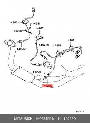 Датчик кислородный (лямбда-зонд) MD365016 MITSUBISHI