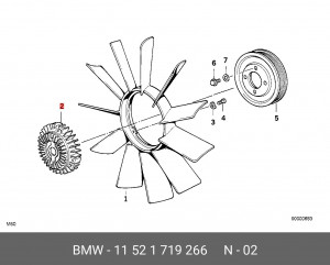Вискомуфта системы охлаждения ДВС 11 52 1 719 266 BMW