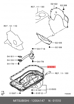 Прокладка масляного поддона ДВС 1200A147 MITSUBISHI