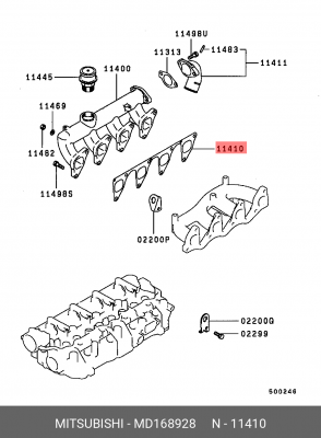 Прокладка впускного коллектора MD168928 MITSUBISHI