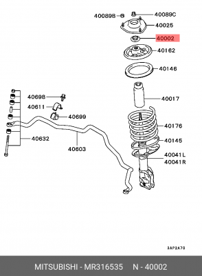 Подшипник опоры амортизатора подвески MR316535 MITSUBISHI