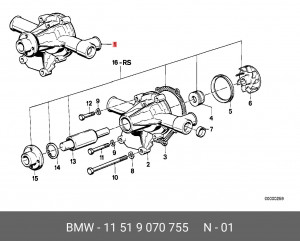 Насос - помпа системы охлаждения ДВС 11 51 9 070 755 BMW