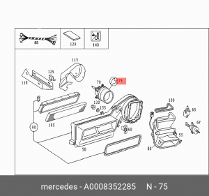 Электромотор отопителя салона A 000 835 22 85 MERCEDES BENZ