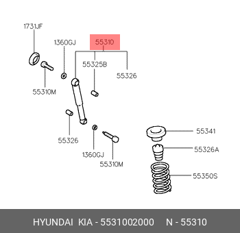 Амортизатор подвески 5531002000 HYUNDAI KIA