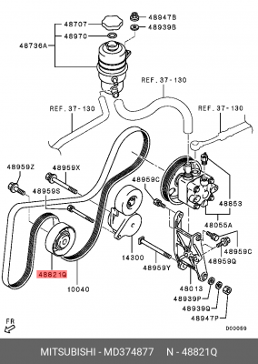 Ролик ремня приводного MD374877 MITSUBISHI
