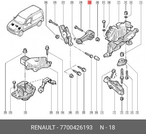 Подушка двигателя 7700426193 RENAULT
