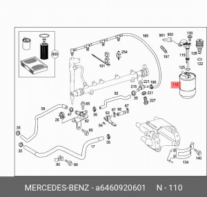 Фильтр топливный A 646 092 06 01 MERCEDES BENZ