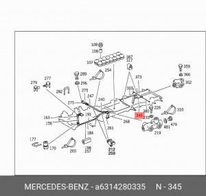 Шланг тормозной A6314280335 MERCEDES BENZ
