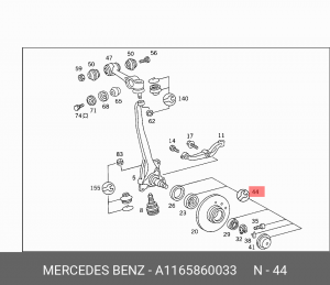 Подшипник ступицы колеса (комплект) A 116 586 00 33 MERCEDES BENZ