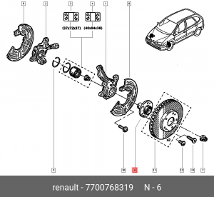 Ступица колеса 77 00 768 319 RENAULT
