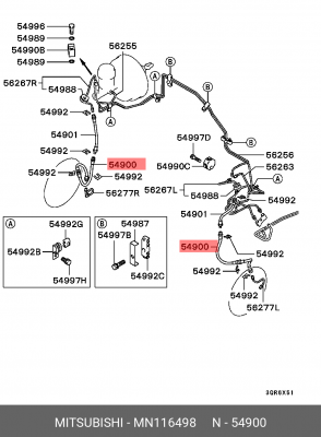 Шланг тормозной MN116498 MITSUBISHI