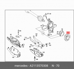 Ступица колеса A 211 357 03 08 MERCEDES BENZ