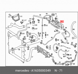Бачок расширительный системы охлаждения A1635000349 MERCEDES BENZ